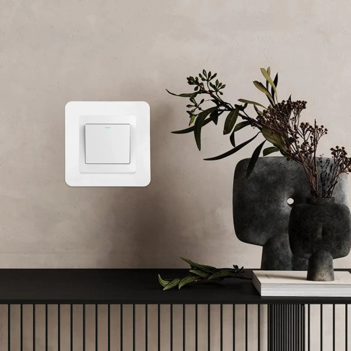 interrupteur mural blanc moderne minimaliste adhésif plat lisse opacité single switch plate covers cool