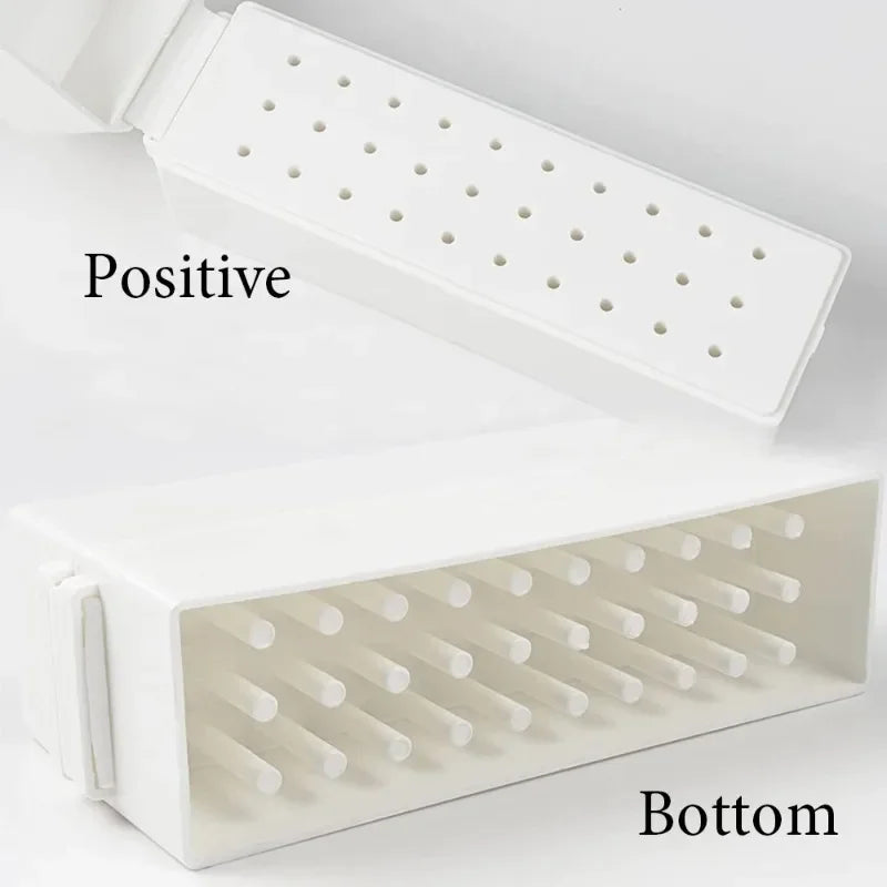 boîte rangement pinceaux manucure blanc noir rose pratique moderne 30 trous