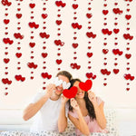 guirlande suspendue coeurs brillants mariage saint valentin rose rouge or blanc festive