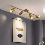 Spot LED moderne or noir conique montage surface deux sources lumineuses