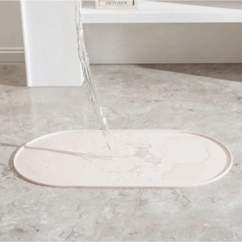 tapis repas animal compagnie imperméable antidérapant moderne pratique rose jauneclair