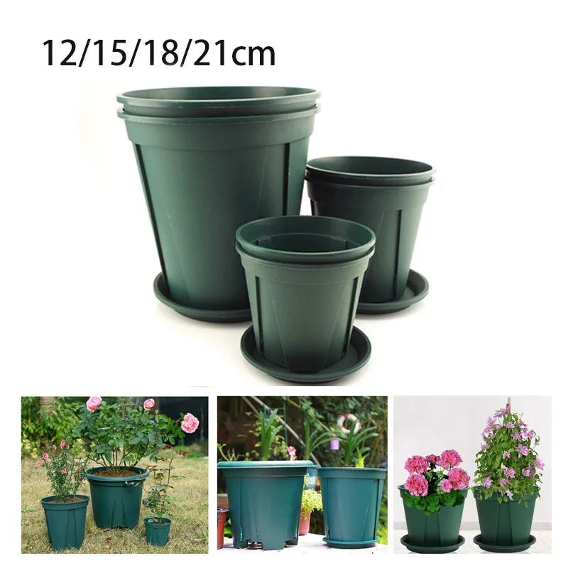 Pots fleurs plastique vert moderne 12 15 18 21cm bacs pépinière jardinerie plantes succulentes