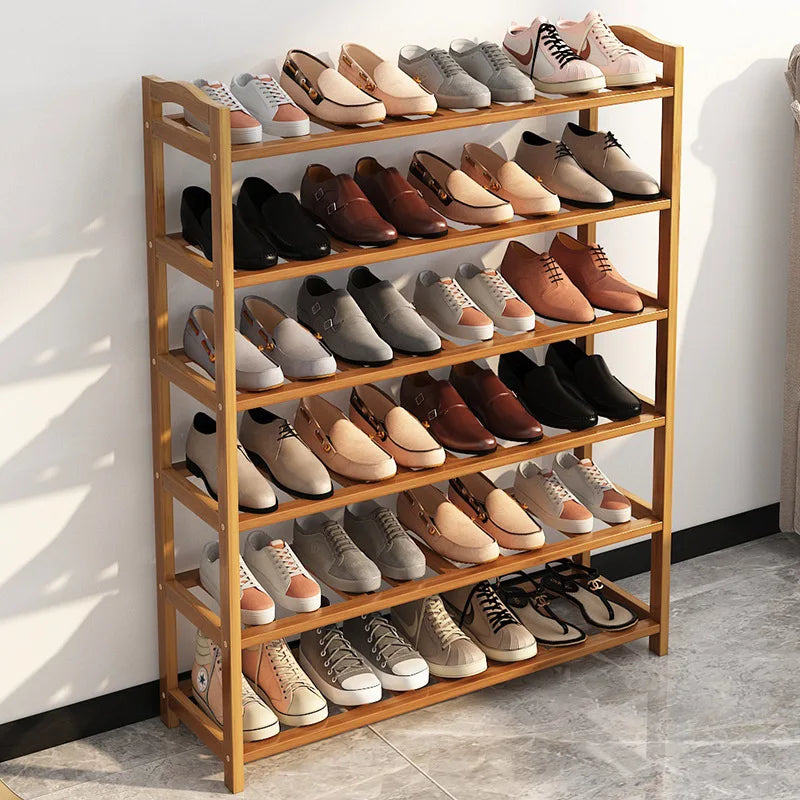 étagère chaussures bois naturel moderne multi niveaux rangement entrée dormir maison économique peu encombrant