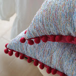 housses coussins décoratifs nordique moderne 100 polyester géométrique pompons verts adhésifs 45x45cm 30x50cm
