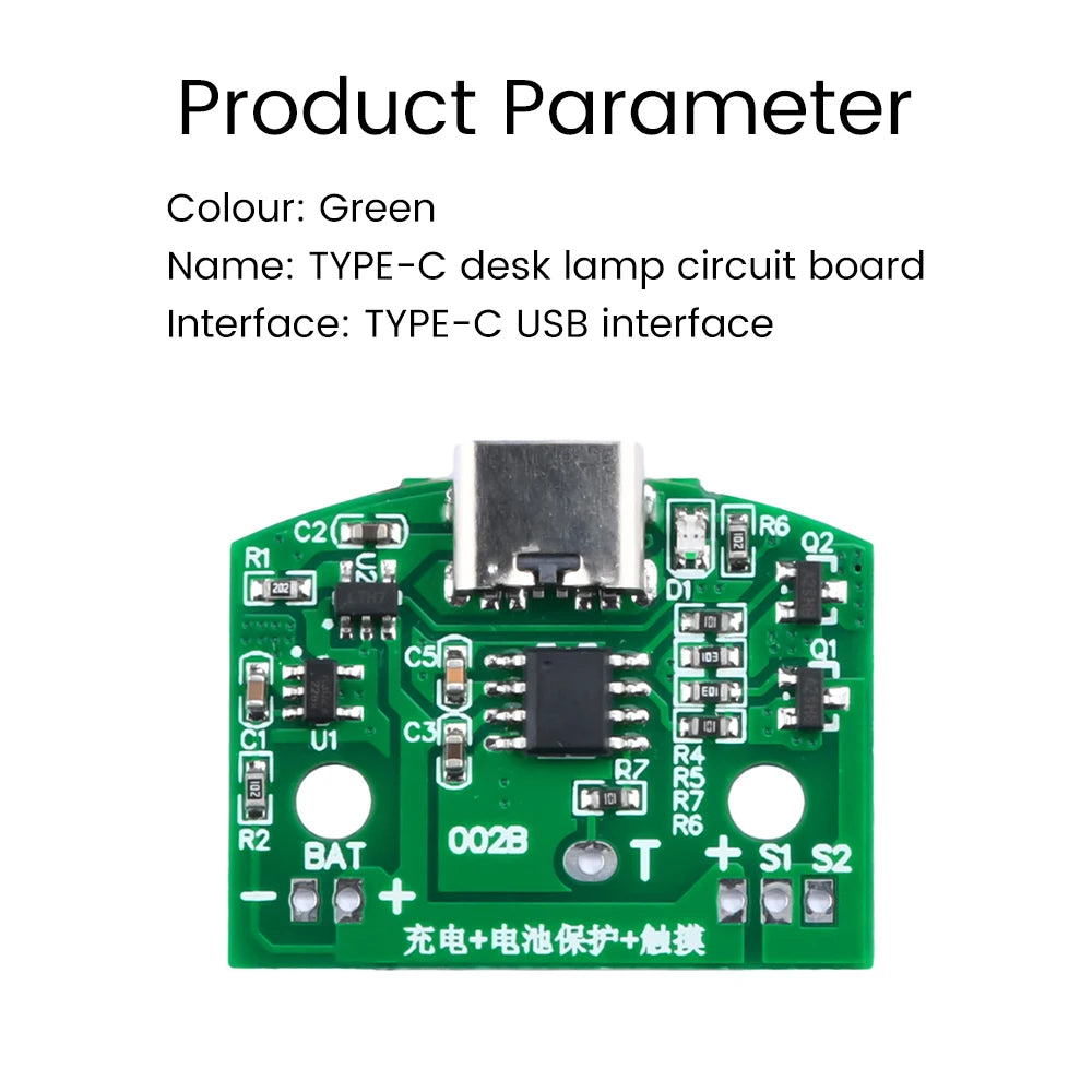 circuit imprimé électronique vert 8w usb type variateur composants s1 s2 bi couleur positive