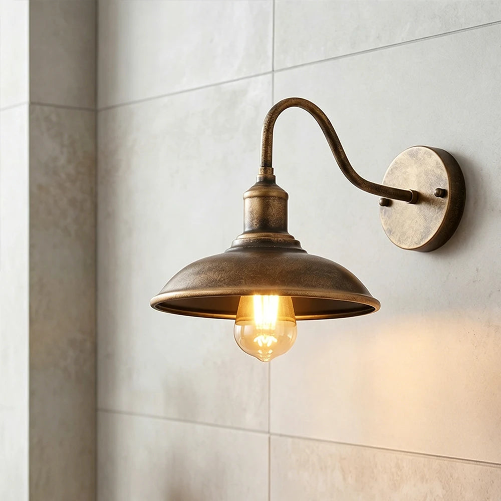 lampe murale industrielle vintage bronze noir étanche éclairage maison E27 LED