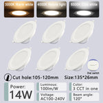spots led blancs modernes 10w 14w 17w 20w 24w 6w commutateur rotatif ac100240v