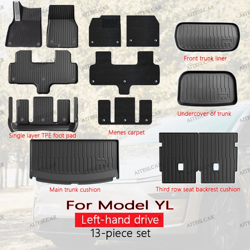 tapis sol voiture noir texture tissée motifs géométriques moderne clips fixation imperméable antidérapant