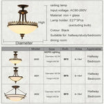 lampe vintage classique noir motif floral doré opale éclairage quotidien led e27