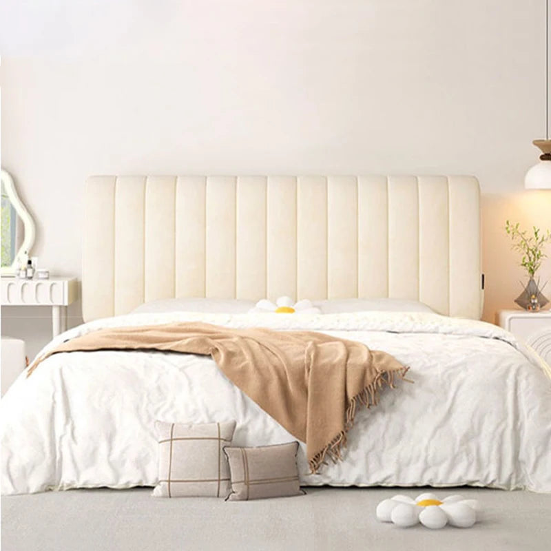 tête lit moderne velours uni beige clair adhésif poche smartphone grande tailleversiblewasher