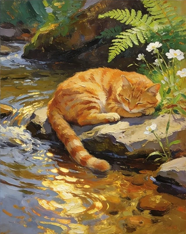 peinture numéro animaux chats fleurs feuilles peinture acrylique kit débutants bricolage décoration murale pinceaux