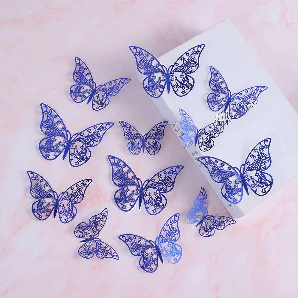 papillons décoratifs multicolores ornements floraux adhésifs diy gâteaux cupcakes boîtes cadeaux chambre coucher