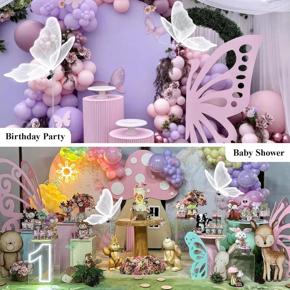 lampe sol moderne papillon blanc ailes battantes grande fête anniversaire mariage événement enfants