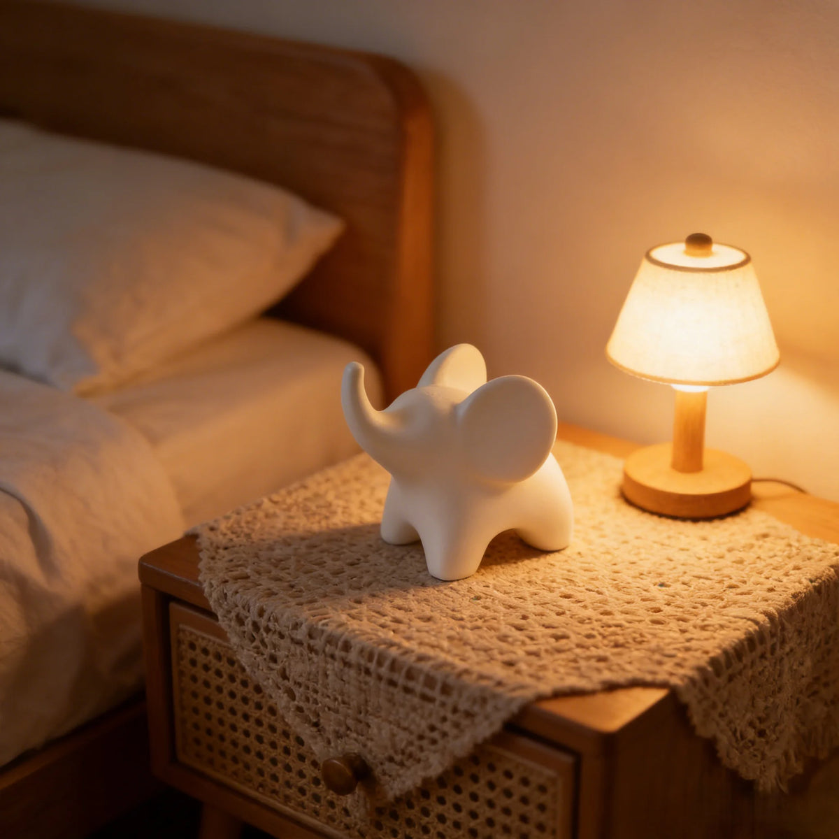 statue éléphant blanc moderne minimaliste décoration 7cm 6cm 29g rond lisse opaque