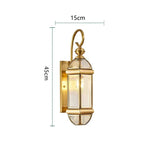 lampe murale extérieure or transparent classique éclairage moderne led jardin vintage hydrofuge
