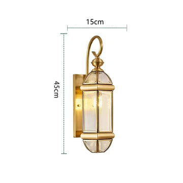 lampe murale extérieure or transparent classique éclairage moderne led jardin vintage hydrofuge