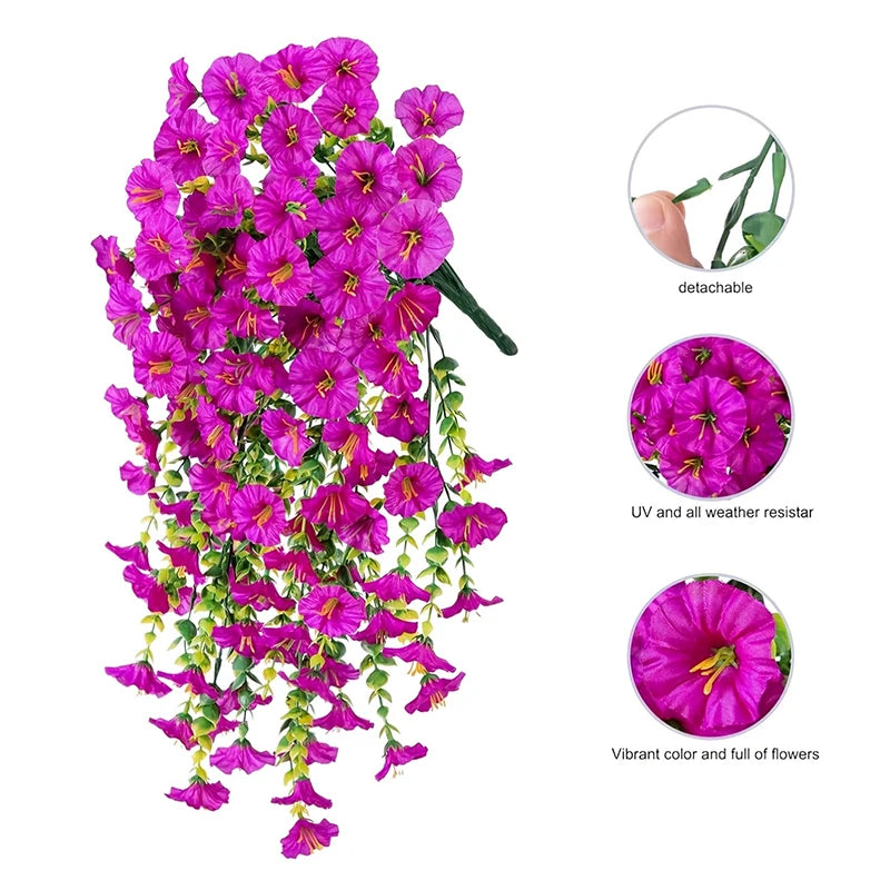décoration murale guirlande florale artificielle cascade rose violet jaune blanc orange intérieur