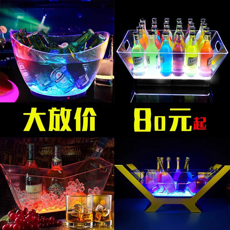 seau bouteilles transparent moderne clips lumineux led rechargeable via usb