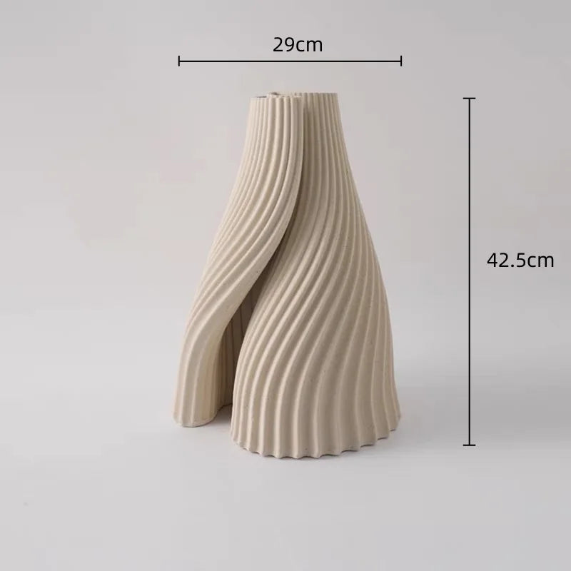 vase céramique moderne blanc texture tissée décoration intérieure plié