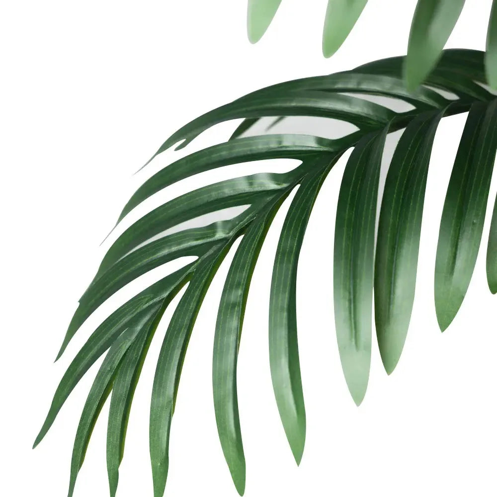 plantes artificielles vertes modernes 24 feuilles hauteur 121cm pot noir extérieur