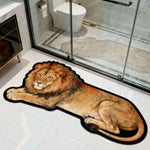 tapis sol antidérapant mousse mémoire forme polyester résistant décoloration dessin animé tigre léopard entrée