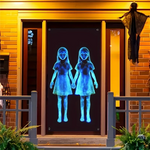 bannière halloween fantômes araignées citrouilles squelettes jeunes filles transparentes