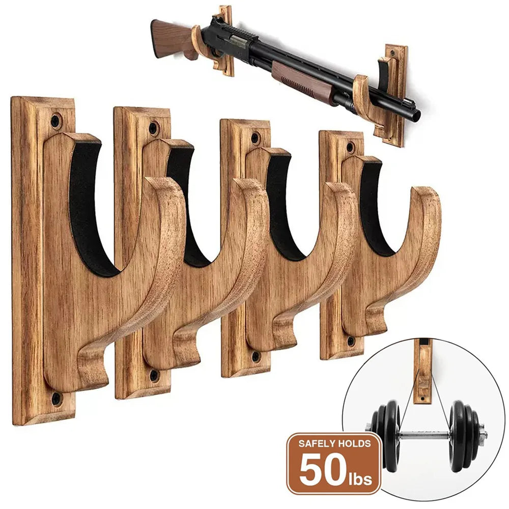 support mural bois vieilli rustique arme feu fixations vis instructions