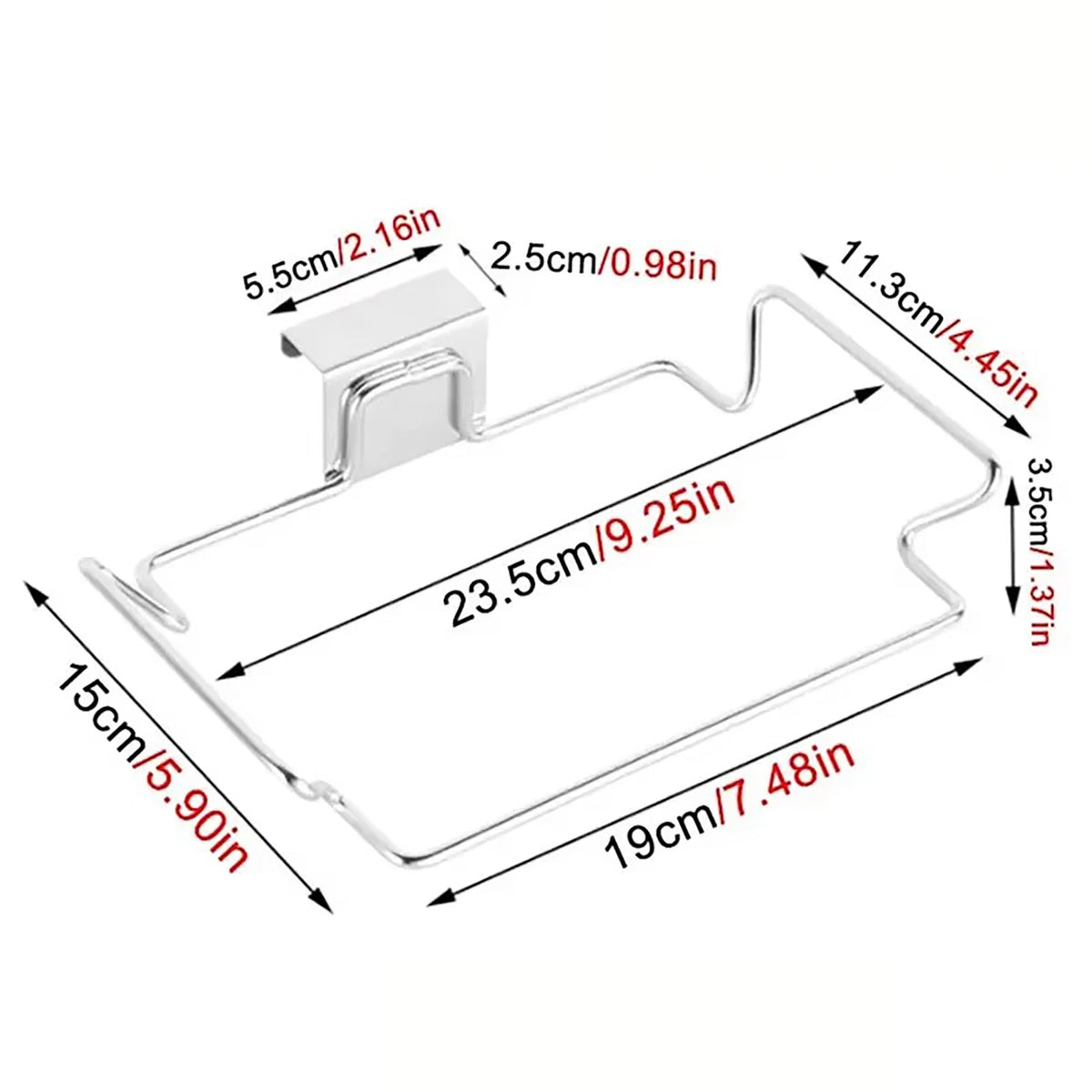 porte sacs poubelles acier inoxydable cuisine moderne pince lisse argenté stockage rangement