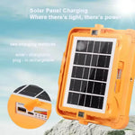 lampe solaire rechargeable orange moderne tringle ports charge