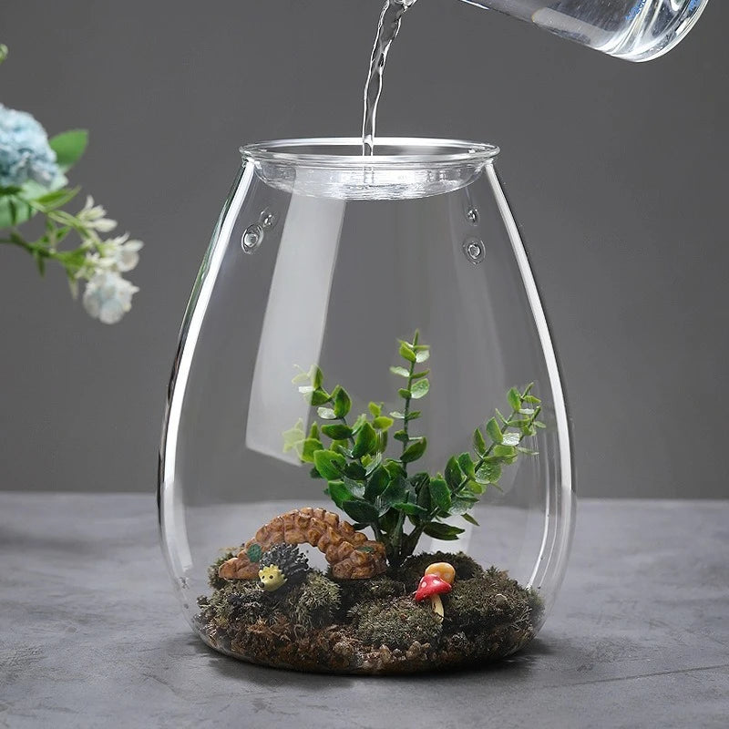 terrarium verre transparent plantes artificielles décoration miniature intérieur moderne décoratif