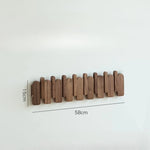 porte clés mural bois naturel moderne marron clair fixations adhésives sacs peluches hooks entrée