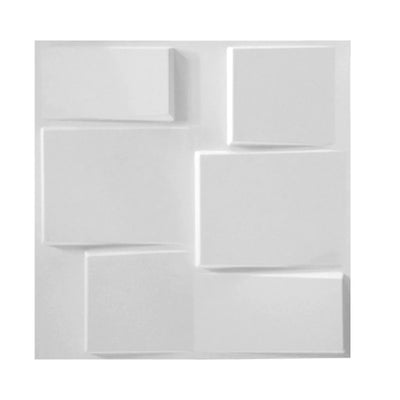 panneau mural décoratif 3d relief carrés blanc moderne adhésif intérieur geometrique fixations visual
