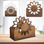 porte serviettes bois fleur tournesol vintage adhésif marron clair salle manger cuisine décoration comptoir