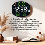 horloge murale numérique moderne multifonctionnelle affichage led noir blanc vert