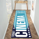 tapis sol cinema billets films pop corn moderne vintage rouge blanc chambre salon
