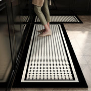 tapis sol noir blanc motif géométrique moderne antidérapant intérieur graphique