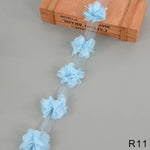guirlande fleurs artificielles tissu polyester blanc rose bleu vert rouge noir modernes