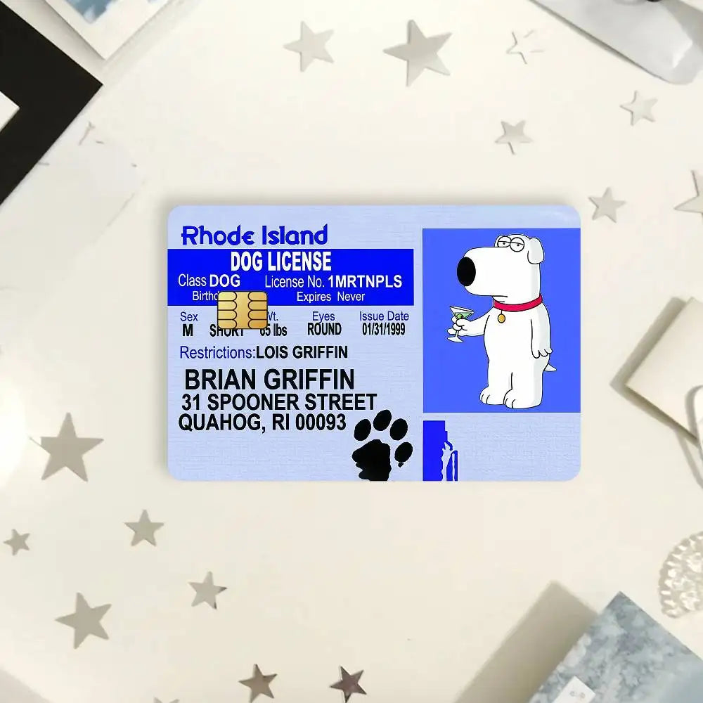 cartes d'identité personnalisées dessins animés adhésifs humour bleu blanc noir orageuses pochettes rangement