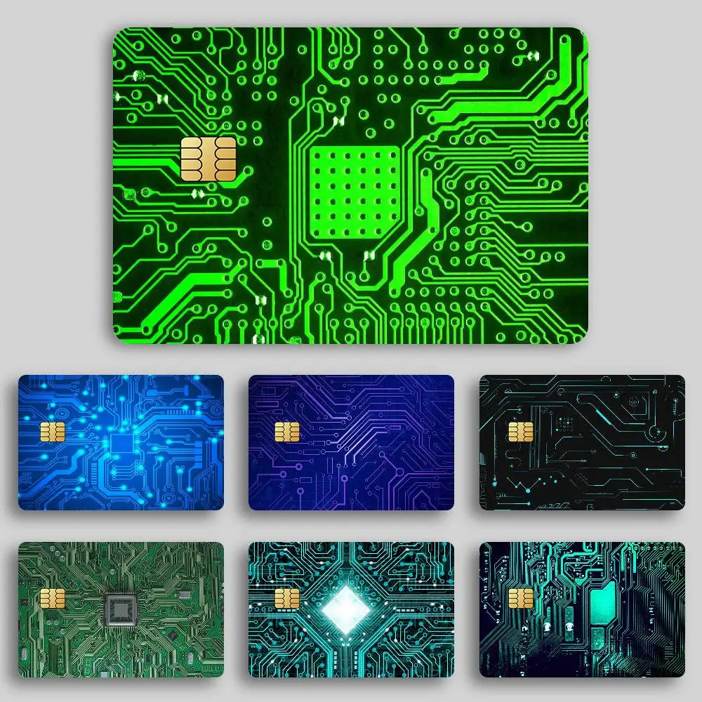 carte bancaire personnalisée adhésive circuit imprimé vert fond noir étanche résistante rayures empreintes digitales