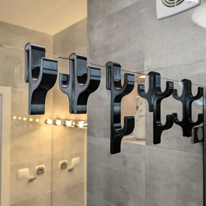 porte serviettes mural adhésif texture granulée noir moderne salle bain accessoire organisation sans perçageABS