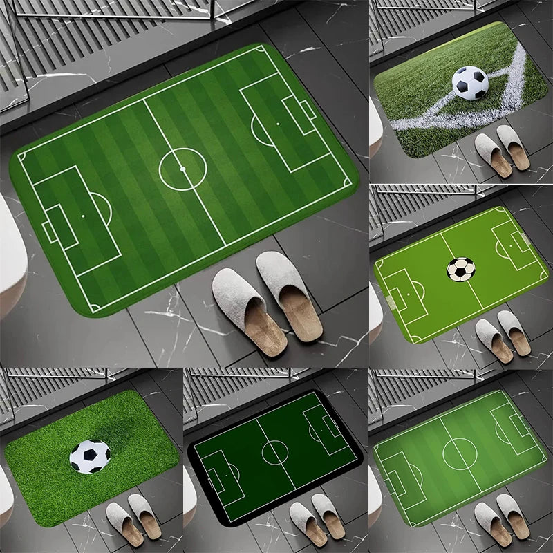 tapis sol antidérapant moderne vert blanc terrain football pelouse artificielle salon chambre