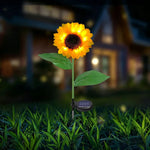 lumière solaire led tournesol bouquet jaune feuilles modernes extérieures