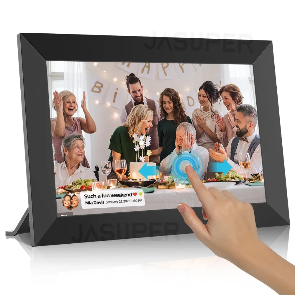 Cadre photo numérique en format paysage avec support pour bureau
