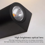 lampe murale led moderne double tête ip65 étanche noir haute basse luminosité