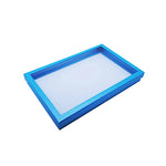 boîte bijoux moderne noir bleu jaune transparente 100 positions exposant anneaux sponge velvet packaging