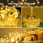 décoration extérieure solaire guirlande led fil cuivre mode nocturne fête vacancesextérieur moderne