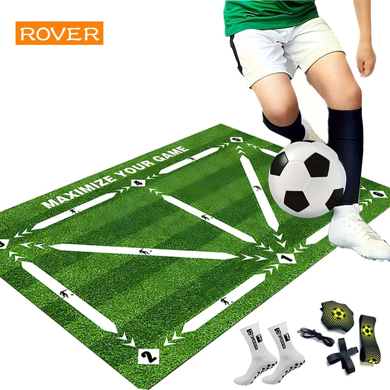 tapis entraînement football vert blanc noir terrain ballons didactique pratiqueintérieurextérieur