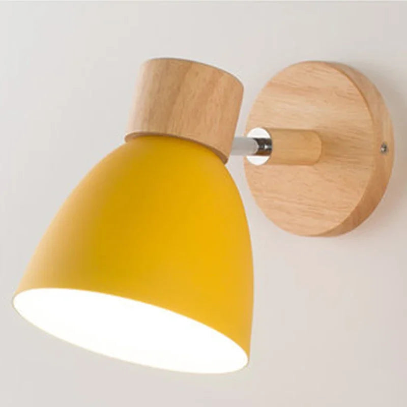 applique murale moderne bois naturel lampe intérieur salon chambre interrupteur câble