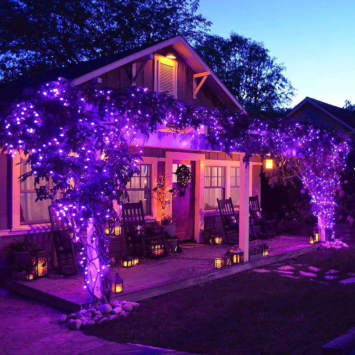 guirlande lumineuse 50 led 5m violet filament led moderne noël décoration chambre vacances