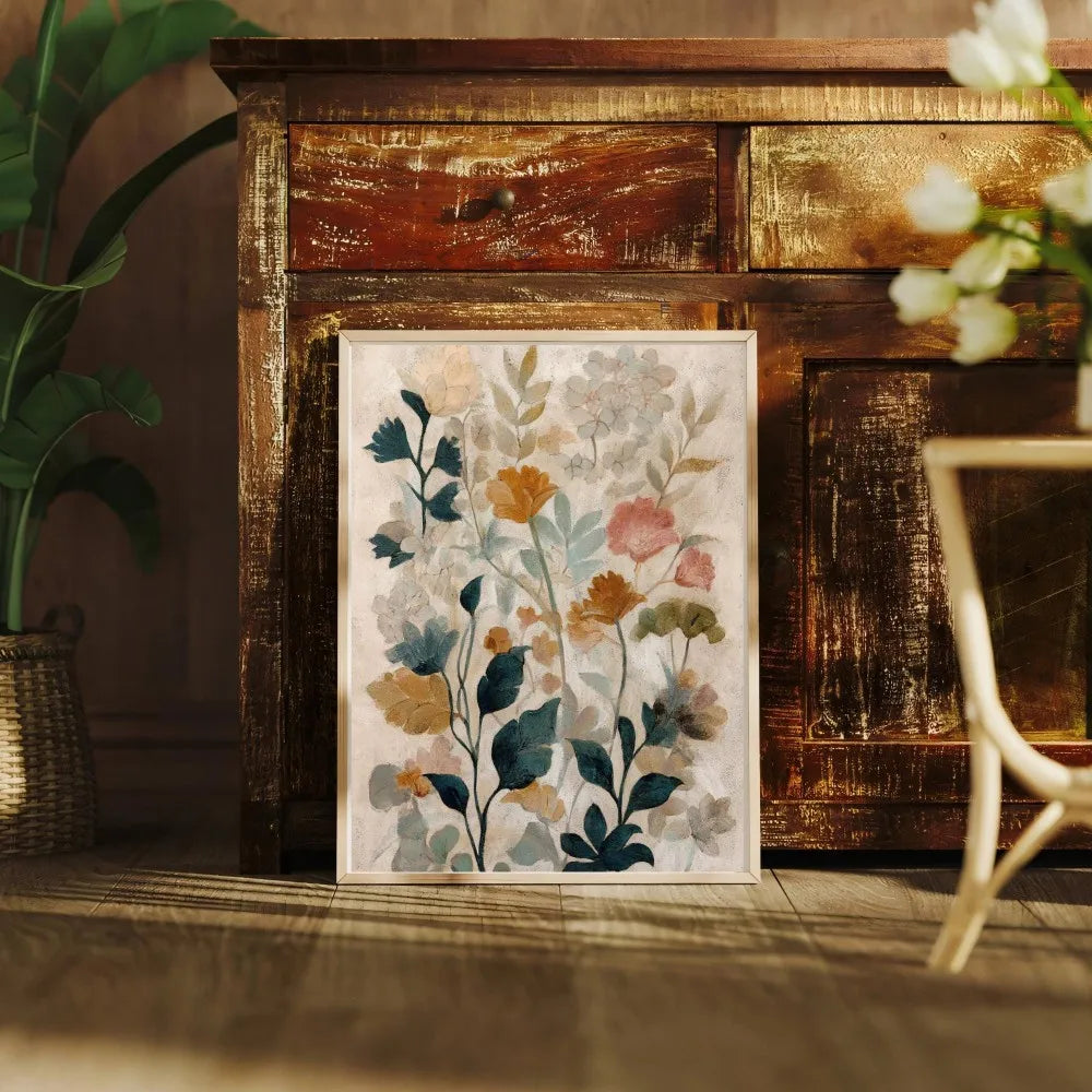 tableau floral moderne impression toile sans cadre décoration intérieure abstraite couleur pastel chambre salon